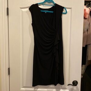 Black cocktail ruched dress